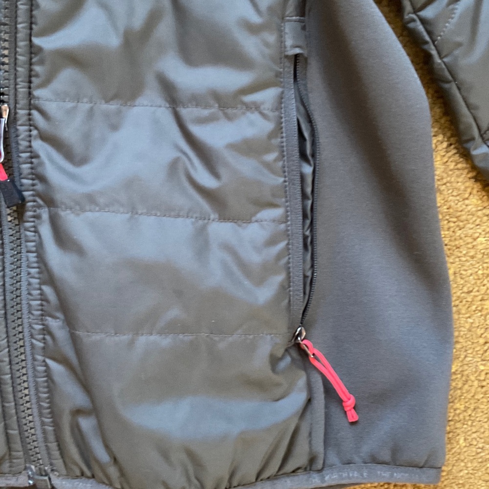 The North Face Gray Insulated Jacket with Pink Logo Accents - Picture 3 of 6